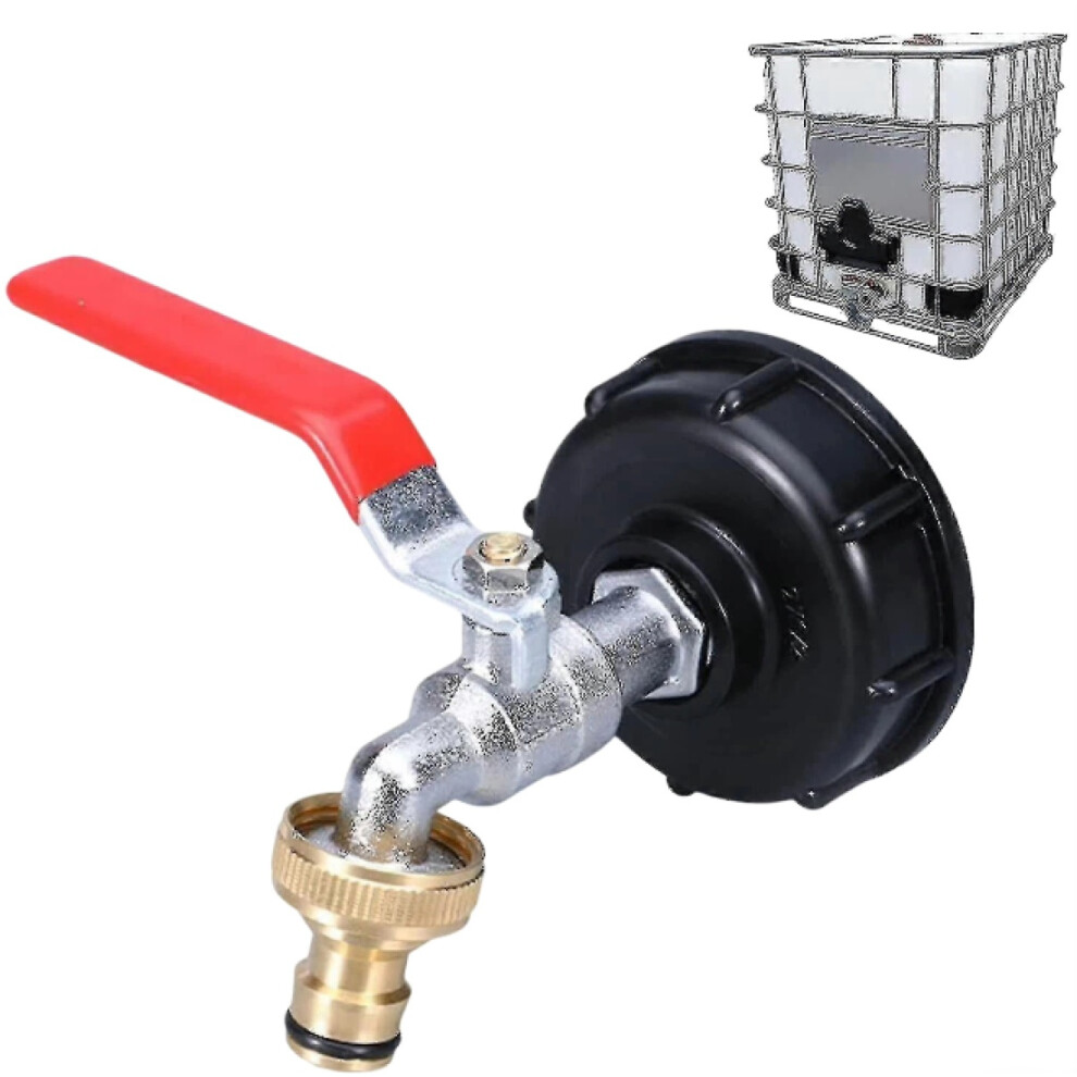 1000L Tank Faucet With Garden Hose Faucet Adapter, S60x6 Ibc Faucet Connector (Only The Faucet, No Water Tank) 6083684302220