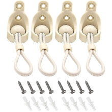 4-delige elastische bevestigingsset voor rolgordijnen (binnen/buiten) (beige) Beige elastische bevestigingsset (4 stuks)