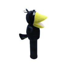 Zachte pluche golfclubhoes voor buitensporten, met ravenmotief, duurzame bescherming, geschikt voor standaard houten golfclubs.