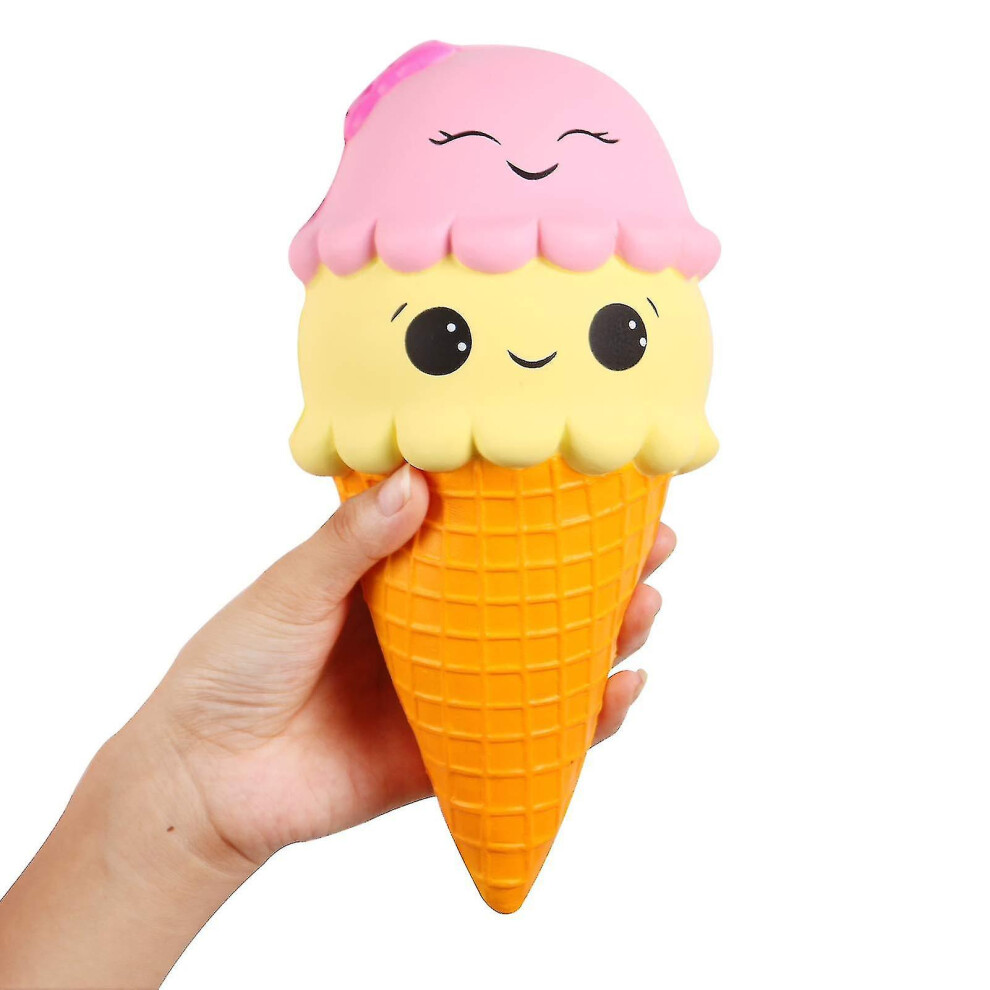 Squishies Ice Jumbo Squishys Slow Rising Kawaii Smiley Squishies Decompression Toys 15X8x8 Cm Cream
