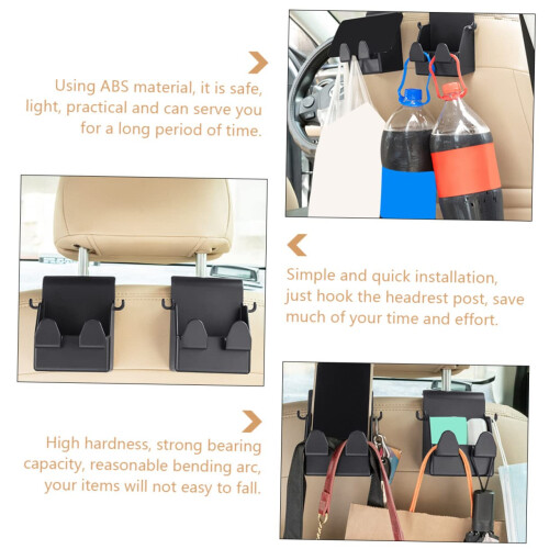Universal Car Headrest Hook with Secure Arc Design,  Load Capacity Car Seat Hanger Organizer 2