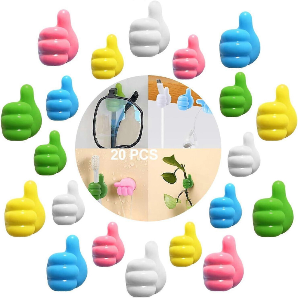 Creative Silicone Thumb Wall Hook, Multipurpose Adhesive Cable Clip For Efficient Organization In Home & Office, Thumb Shaped Hooks, Str 6083684303968