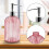 2 Pack Glass Soap Dispenser Bottle with Pump,for Bathroom(Pink) 2