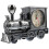 Antique Locomotive Shape Alarm Clock Plastic Model 1 Set Creative Desktop Decor Grey 4