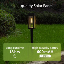 Lot de 2 Lampes Solaires D'Extérieur pour Allée, Éclairage Paysager LED en Verre et Métal, Blanc Chaud 3000K,Étanches pour Cour