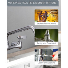 Faucet Parts Kitchen Faucet Handle Replacement Kit - 2 Pack Lever Handles 0.43" Round Stem Hole for Kitchen, Laundry