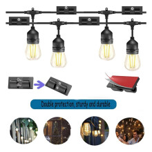 Hooks for Outdoor String Lights Clips, 60Pcs Black Light Clips Heavy Duty Light Hooks for Indoor Outdoor String Lights