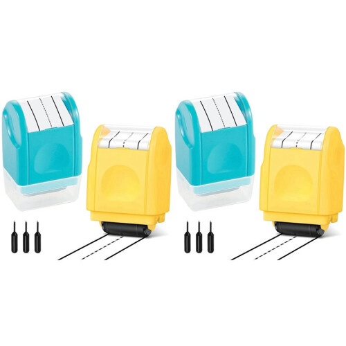 Handwriting Lines Stamp Roller - 4PCS Dashed Handwriting Lines Practice Roller Stamp Self Inking  Rolling Stamps