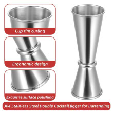 10 Pcs Jigger for Bartending, 304 Stainless Steel Glass Measuring Cups for Cocktails, Home Bar Bartender Tools
