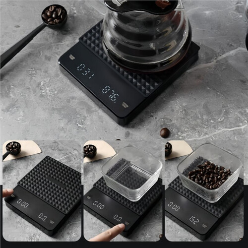High-Precision Electronic Coffee Scale with Waterproof Pad LED Display USB Timing Professional Home Coffee Accessories