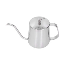 Pour Over Coffee Kettle 350ml Silver Stainless Steel Gooseneck Tea Pot with Lid