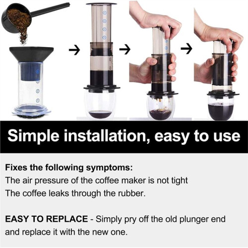 Plunger Rubber Gasket Replacement Part for  Coffee and Espresso Maker (2pc)