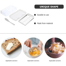 Butter Storage Box 2-in-1 Butter Dish with Clear Lid and Cutter Butter Slicer Cutter Box Rectangular Butter Storage