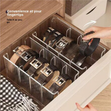 Belt Storage Box Household Compartment Organizer Tie Display Rack Transparent Desktop Storage Case for Mens Belt