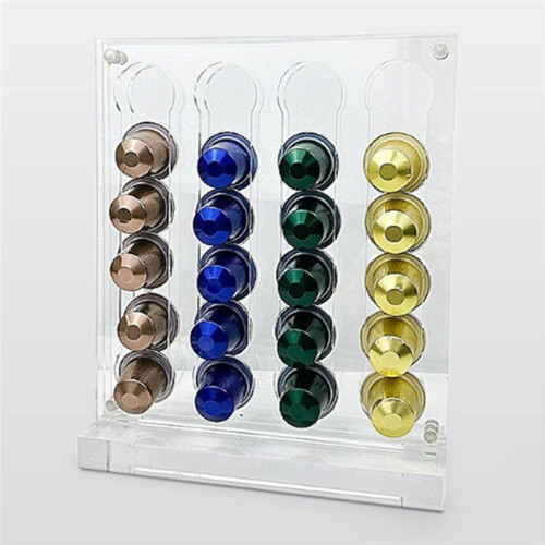 40 Capsule Coffee Capsule Holder Acrylic Transparent Instant Coffee Storage Display Rack Vertical Space Saving Sleek 2