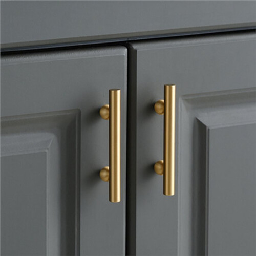 Brass Cabinet Handle - Modern Minimalist Design for Wardrobe and Drawer C