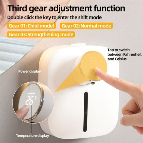 Wall-Mounted Automatic Soap Dispenser Multifunctional Infrared Sensor Digital Display Touchless Foam USB Rechargeable 2