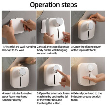 Wall-Mounted Automatic Soap Dispenser Multifunctional Infrared Sensor Digital Display Touchless Foam USB Rechargeable