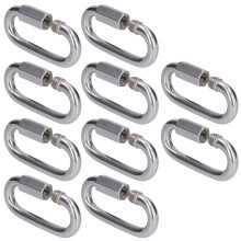 10pcs Stainless Steel Quick Link Connectors M8 Safety Hook 75.4mm