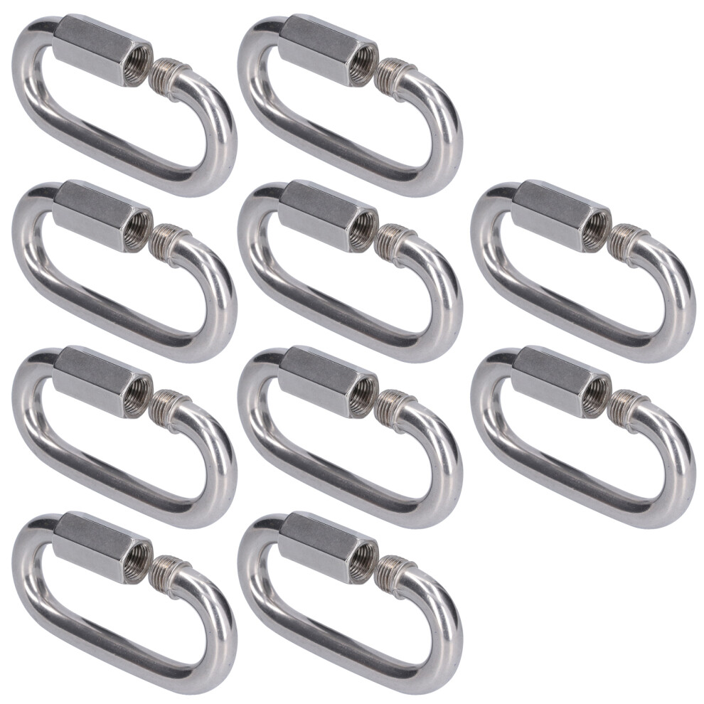 10Pcs Stainless Steel Quick Link Connectors M8 Safety Hook 75.4Mm 5051391402824