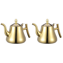 2Pcs Stylish Golden Stainless Steel Tea Kettle for Coffee and Tea