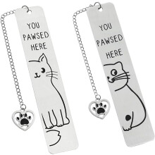 segnalibri a forma di gatto per gli amanti dei gatti – "Hai lasciato la zampa qui" Regalo a tema libri, compatibile con tutti i libri