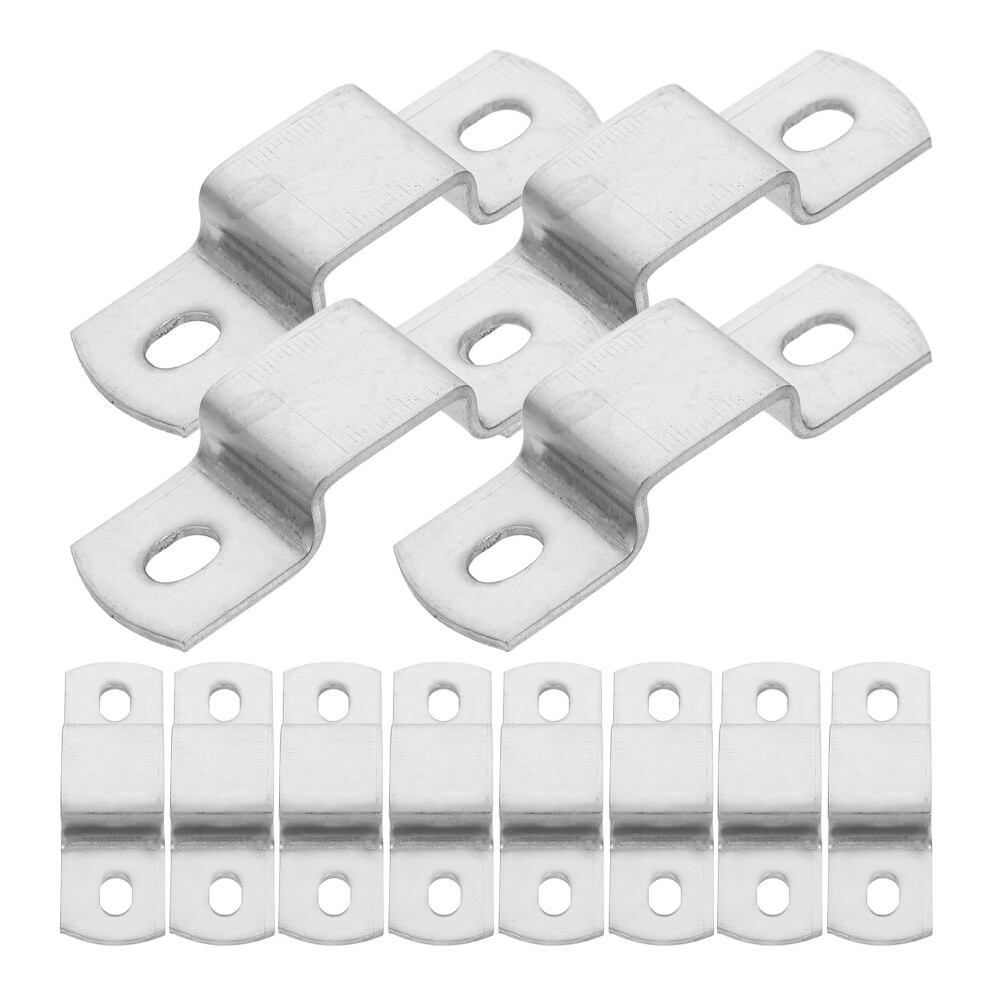 Frcolor 12Pcs Pipe Clamp Square Tube Clamp Mounting Bracket Holder U Bracket Pipe Clip 9448483850865