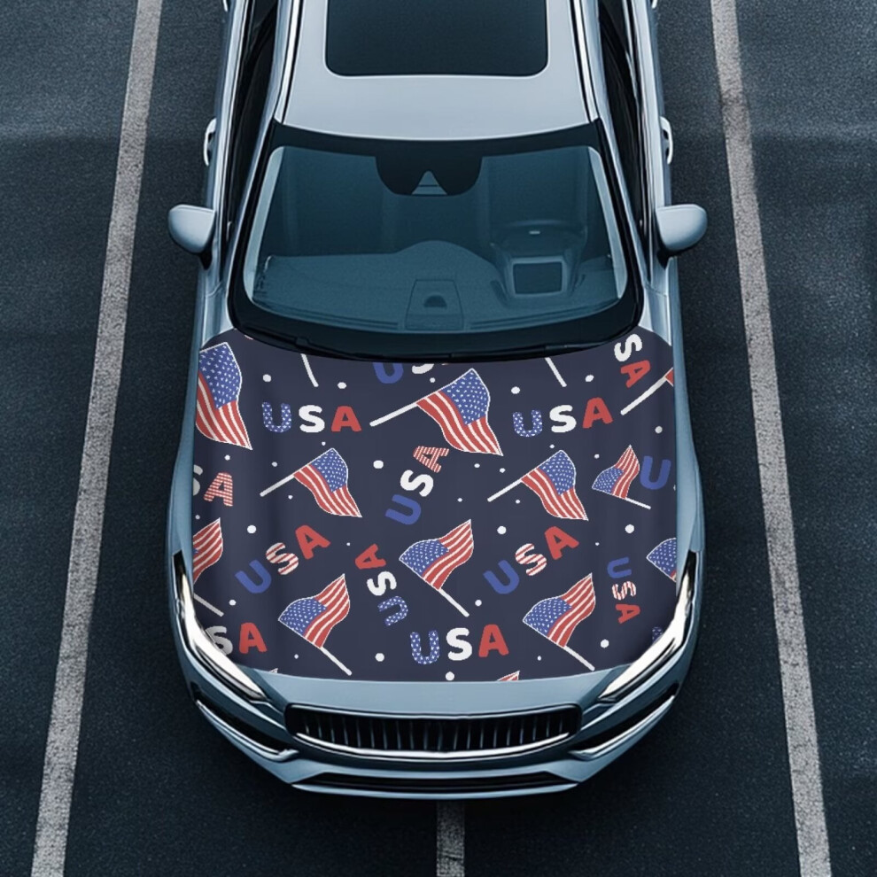 Usa Flag Car Hood Cover Â Waterproof, Easy-Install Hood Protector For Cars, Suvs & Pickups 9448483852289