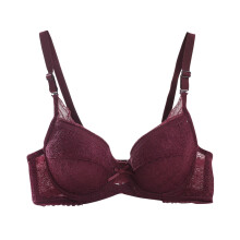 Womens Lace Bra Wire Free Strapless Thin Ultra-Soft Comfy High Support Wireless Bras No Sponge Push Up Bra Burgundy M