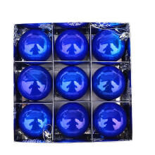 6pcs Plastic Pearl Christmas Ornaments, 9pcs Blue Indoor/Outdoor Decorations, Compatible with Christmas Tree
