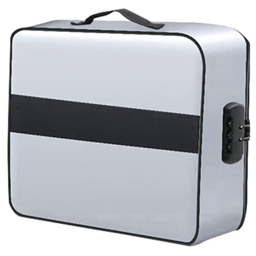 Document Bag with Lock - Fireproof Moisture Proof 3-Layer 15X11 Inch Important Document Organizer (Silver)