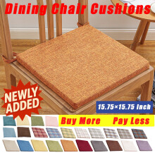 Dining Chair Cushions 15.7"x15.7", Linen + Thick Sponge, Non-Slip, Removable & Washable – Compatible with Standard Chairs