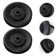 ROSENICE 3Set Black Plastic Pulley Wheel with Metal Core for Gym Equipment Use 3.46x3.46x0.59in
