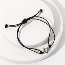 New Vintage Minimalist Hemp Rope Sea Turtle Bracelet - Handcrafted Antique Silver Turtle Beach Anklet