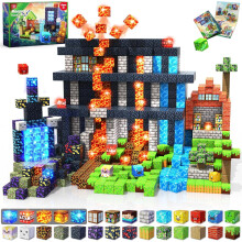 (150 件 LED 发光火山) 300 Magnetic Blocks - Stacked Magnets, STEM Montessori Sensory Toys for Boys Girls Ages 3+, Christmas Birthday Gifts