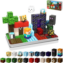 (旅行积木) 300 Magnetic Blocks - Stacked Magnets, STEM Montessori Sensory Toys for Boys Girls Ages 3+, Christmas Birthday Gifts