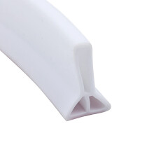 Gumi zuhanyvízzáró szalag, konyhai és fürdőszobai vízálló küszöbtömítés, 30-50 mm magas, fehér, szürke