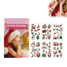 Conjunto de 6 adesivos natalinos fofos: árvore, Papai Noel, gnomo – decoração retrô DIY para crianças e festas de fim de ano.