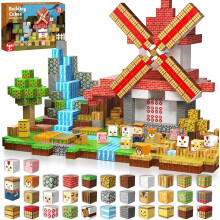 (农场动物之家) 300 Magnetic Blocks - Stacked Magnets, STEM Montessori Sensory Toys for Boys Girls Ages 3+, Christmas Birthday Gifts