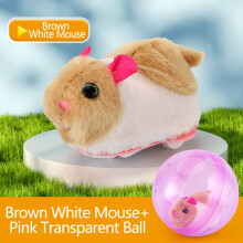 Automatic Rolling Ball Toy with Stuffed Animal Inside - 360 Motorized Transparent Ball for Baby Crawling & Cat Teaser, Safe Plastic Sensory Toy E