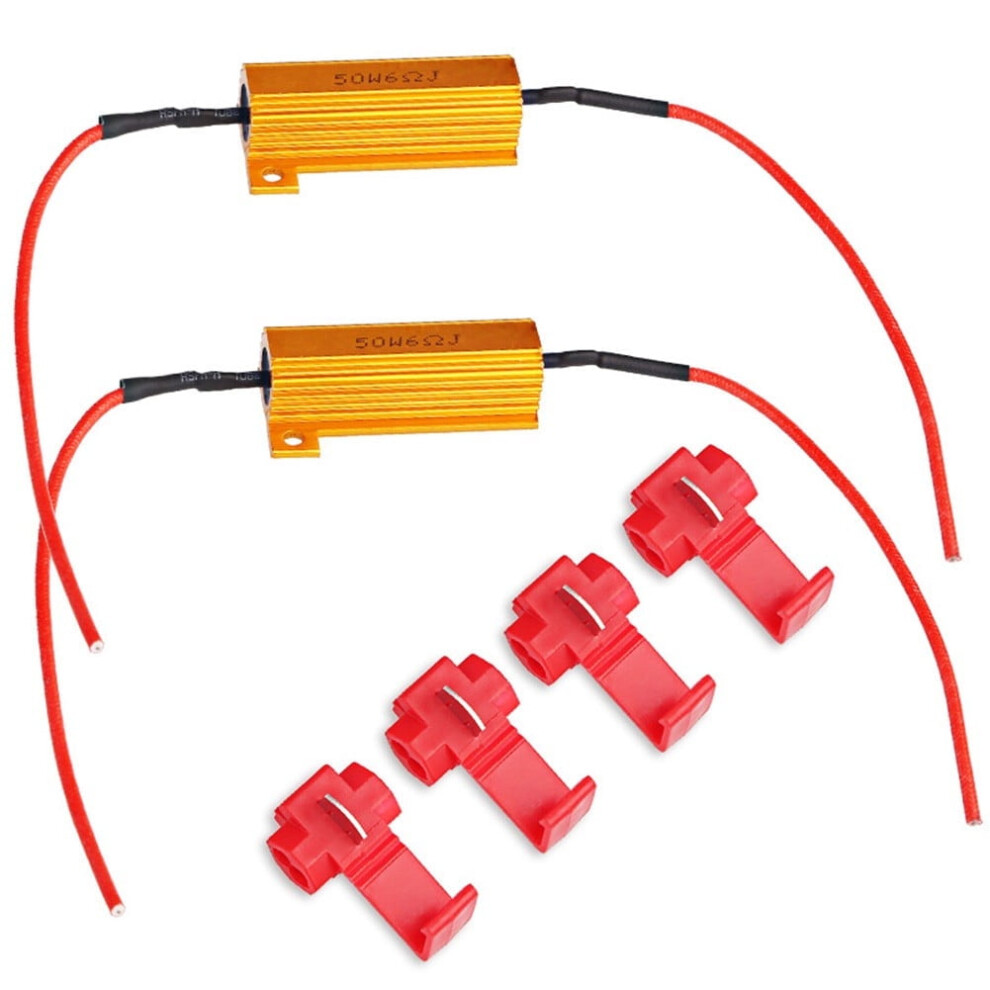 2 Pcs 50W 6 Ohm Load In-Line Resistors Turn Signal Stop Error Flash Light 9448483964463