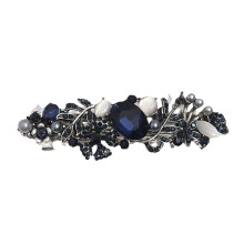 Barrettes gruaige péarla rhinestone bláthanna do mhná 2 phíosa