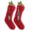 Meias de Natal de tricô trançado brancas, 45 cm (18 polegadas), pacote com 2 unidades 1