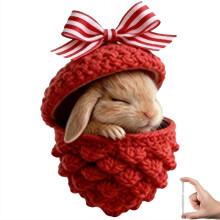 1-Piece Red Pinecone Animal Ornament, Cozy Forest Design 2D Acrylic Woodland Creature Decoration for Christmas Home Decor