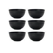 Black Grain Bowl Reusable Plastic Dinner Bowl 4 6 or 8