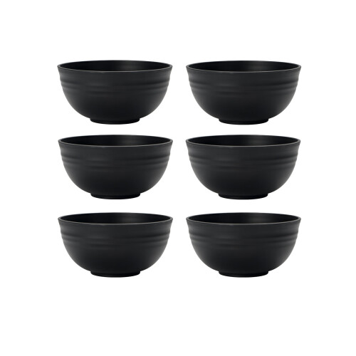 Black Grain Bowl Reusable Plastic Dinner Bowl 4 6 or 8