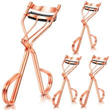4Pcs Eyelash Curlers with Comb, Rose Gold Beauty Eyelashes Curlers with Built in Comb, Lash Curler Makeup Tool for Women and Girls
