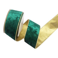 Golden Edge Velvet Ribbon for Christmas Bows, DIY Crafts, Weddings & Holiday Decor – Compatible with Craft Supplies