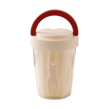 Sealed Salad Cup With Fork, Leakproof Food Container, Portable Snack Box, Picnic Lunch Carrier, Plastic, On-the-Go Eating