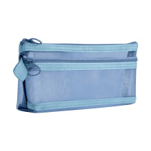 Double-Layer Mesh Pencil Case, Large Capacity 3D Stationery Bag - Classroom Supplies, Art Tool Organization, Transparent Storage